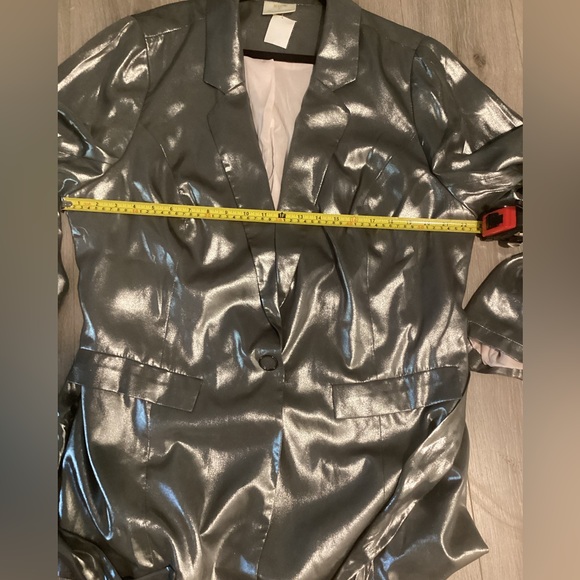 Anthropologie Mauve Zada Metallic Blazer. Size 2X - Picture 8 of 11